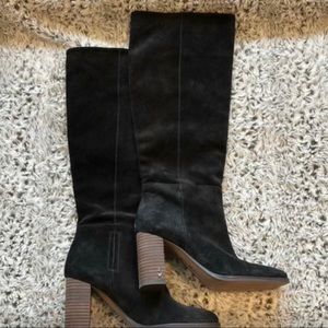 Isabel knee high suede black boots size 8